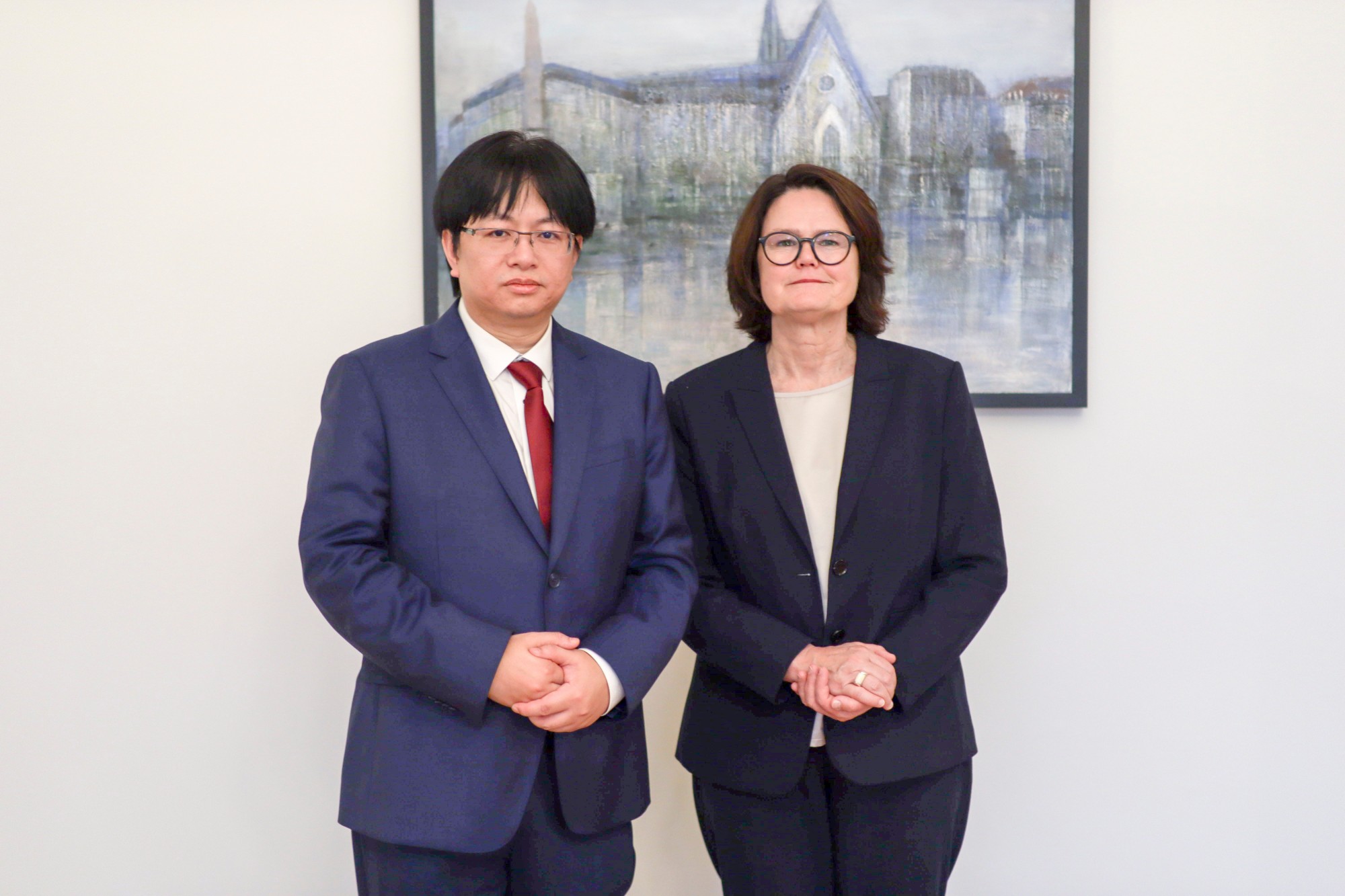 Ming Cheng and Prof. Dr. Brigitte Latzko at the German-Qatar Forum Saxony in Leipzig